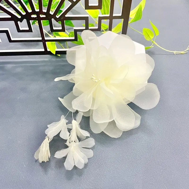 Organza Handmade Pendant 3D Flower DIY Fashion Children's Wedding Dress Headwear Clothing Accessories ZA121