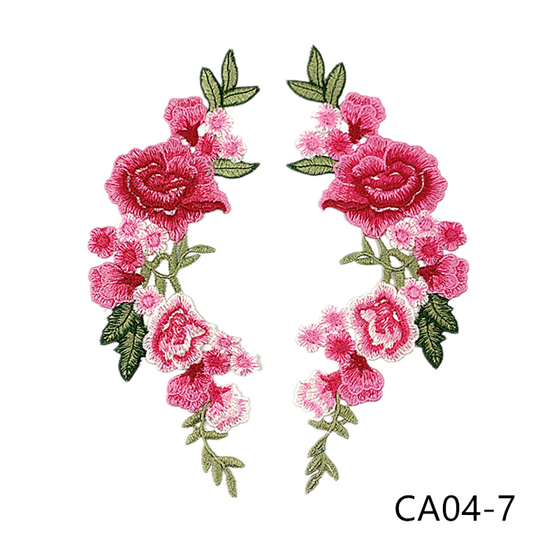 zsbszc new fashion 1pair 27X11cm Embroidered Applique Flower patch sew on cloth wedding gown clothing accescies CA04