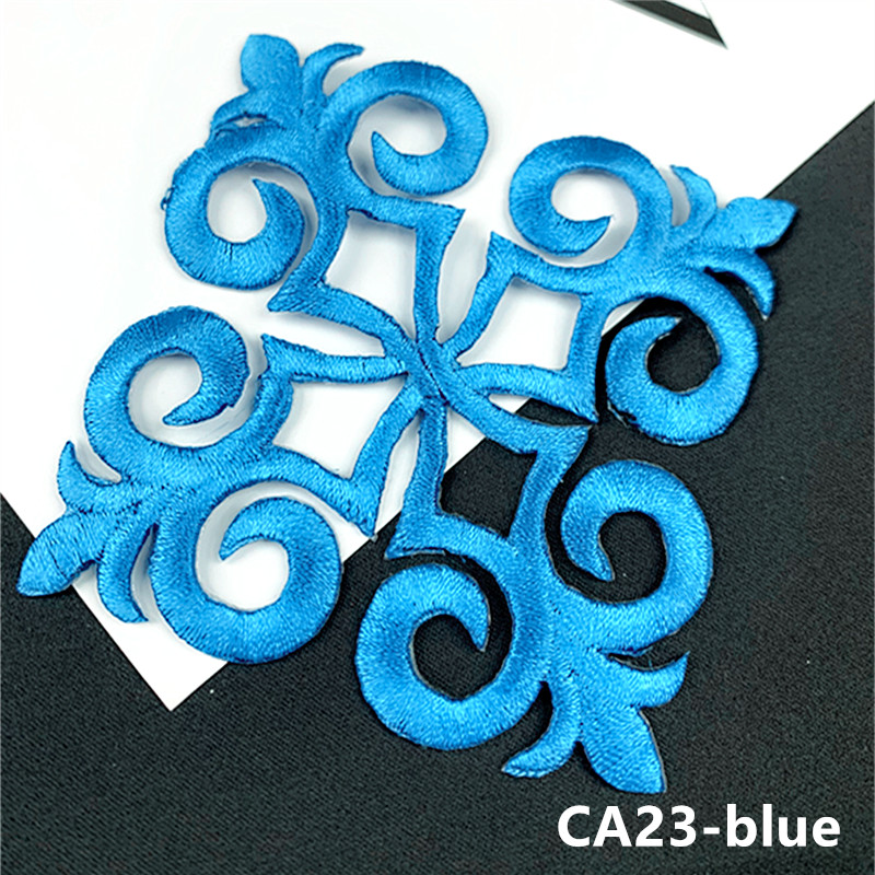 zsbszc popular 1pcs 8cm*8cm Iron on Embroidery Patch Golden silver red Appliqued Costume Appliques DIY Garment Patches CA23