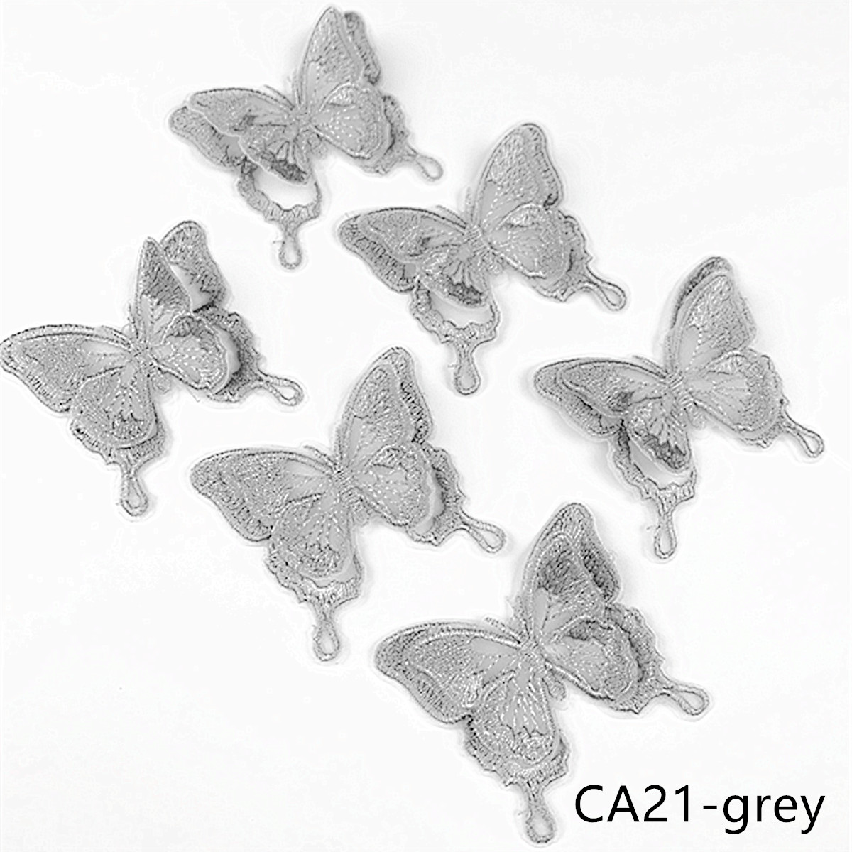 zsbszc new fashion 10PCS 6X5.5cm Double layered 3D butterfly Embroidered Applique patch sew on cloth wedding gown accescies CA21