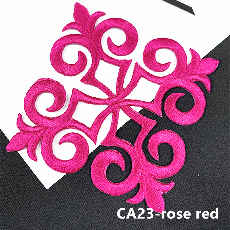 zsbszc popular 1pcs 8cm*8cm Iron on Embroidery Patch Golden silver red Appliqued Costume Appliques DIY Garment Patches CA23