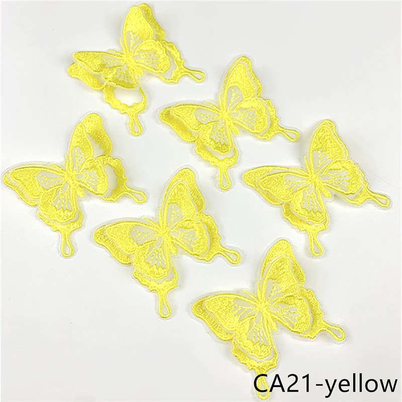 zsbszc new fashion 10PCS 6X5.5cm Double layered 3D butterfly Embroidered Applique patch sew on cloth wedding gown accescies CA21