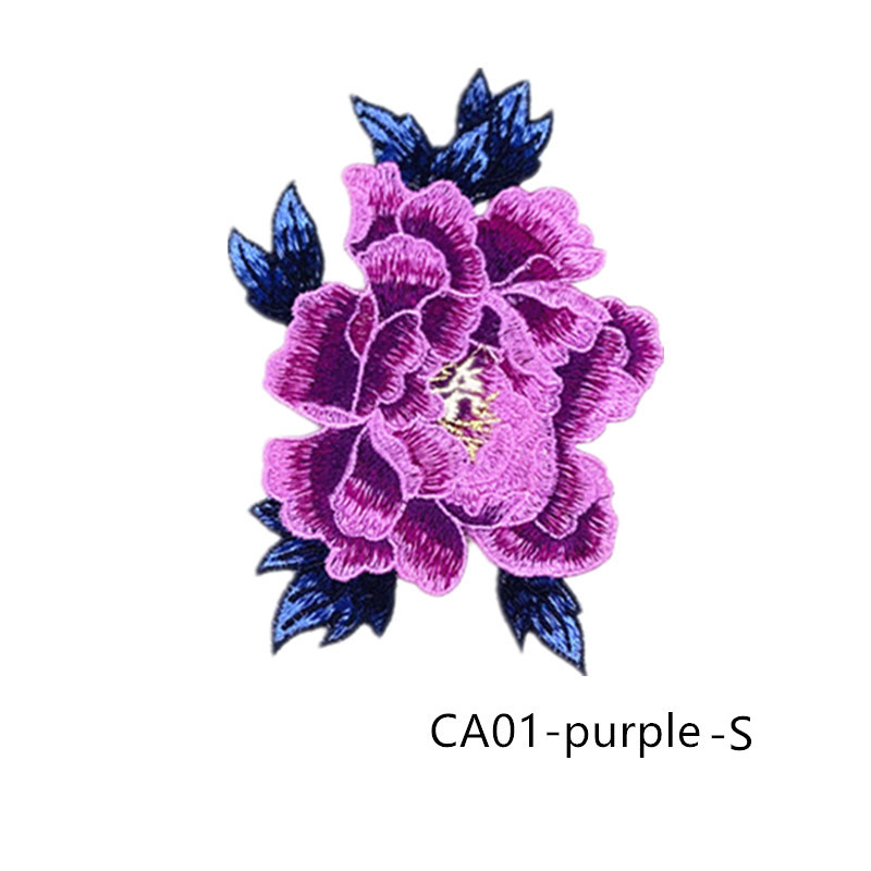 zsbszc new fashion big 1pcs red rose yellow Embroidered Applique Flower patch sew on cloth wedding gown clothing accescies CA01