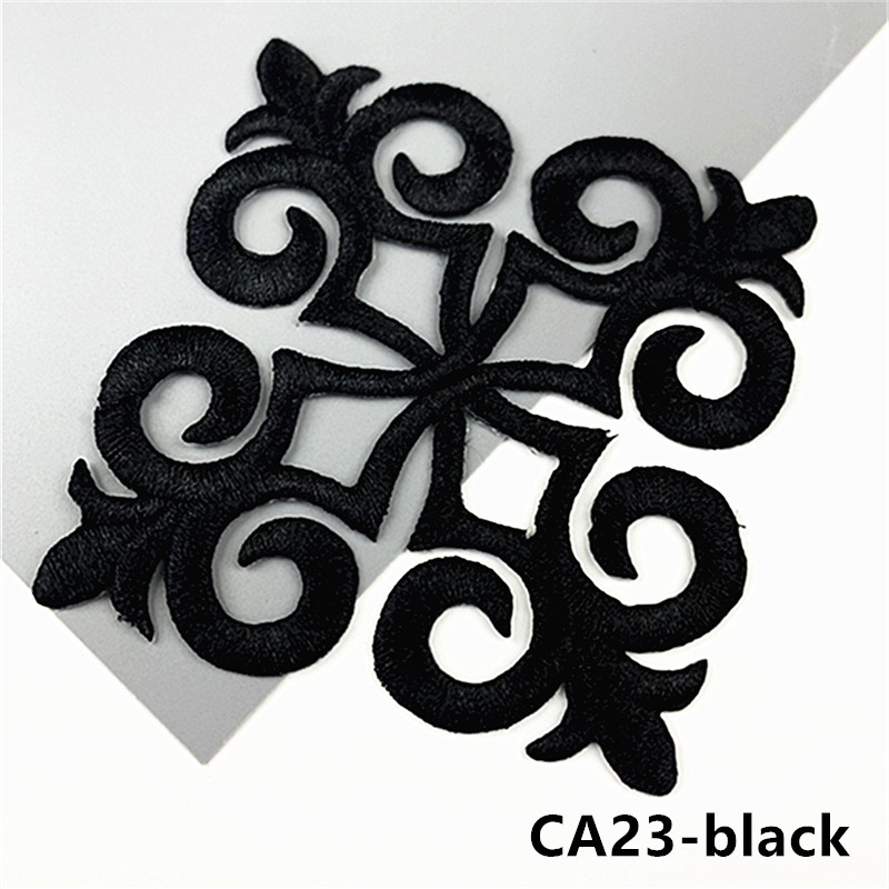 zsbszc popular 1pcs 8cm*8cm Iron on Embroidery Patch Golden silver red Appliqued Costume Appliques DIY Garment Patches CA23