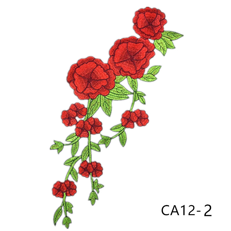 zsbszc new fashion 1pcs 46X19cm Embroidered Applique Flower patch sew on cloth wedding gown clothing accescies CA12