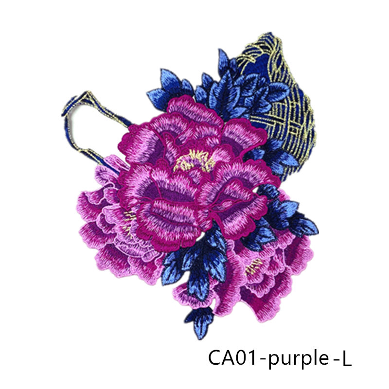 zsbszc new fashion big 1pcs red rose yellow Embroidered Applique Flower patch sew on cloth wedding gown clothing accescies CA01