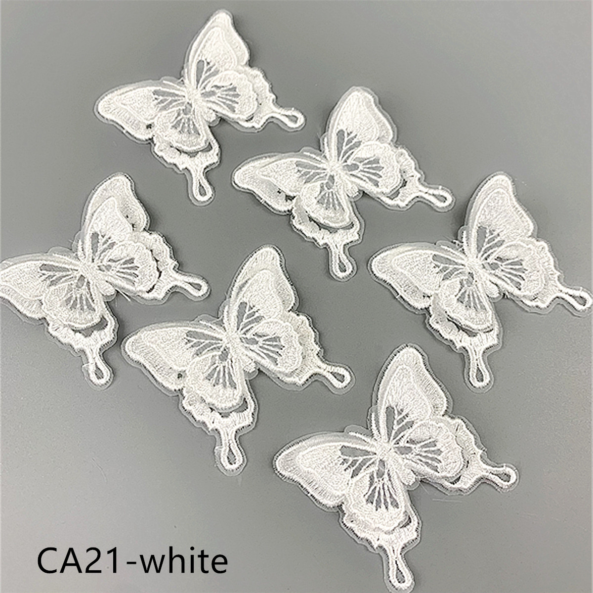 zsbszc new fashion 10PCS 6X5.5cm Double layered 3D butterfly Embroidered Applique patch sew on cloth wedding gown accescies CA21