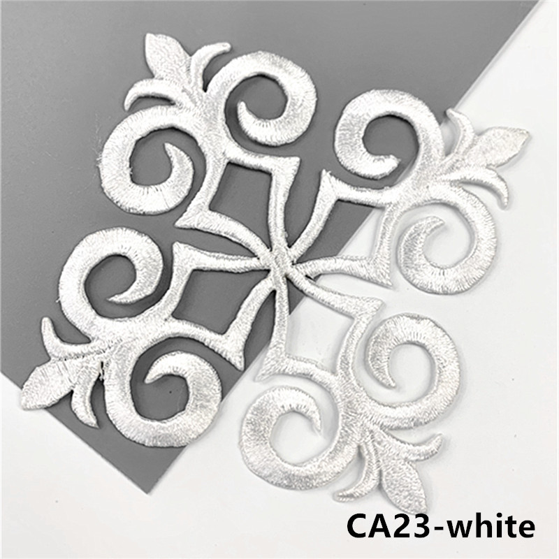 zsbszc popular 1pcs 8cm*8cm Iron on Embroidery Patch Golden silver red Appliqued Costume Appliques DIY Garment Patches CA23