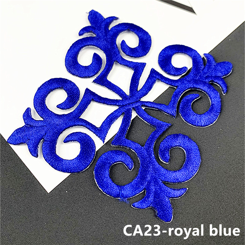 zsbszc popular 1pcs 8cm*8cm Iron on Embroidery Patch Golden silver red Appliqued Costume Appliques DIY Garment Patches CA23