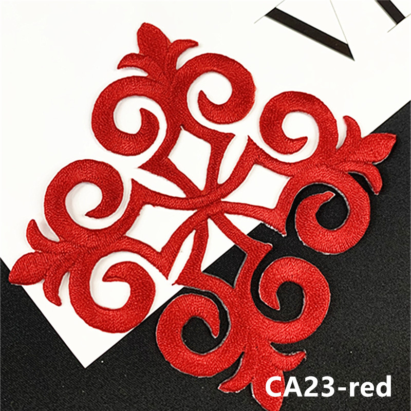 zsbszc popular 1pcs 8cm*8cm Iron on Embroidery Patch Golden silver red Appliqued Costume Appliques DIY Garment Patches CA23