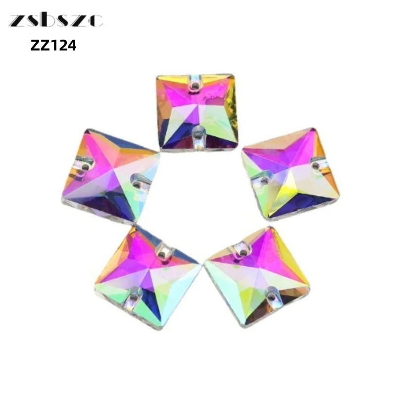 zsbszc dmc sew rhinestones square diamonds white ab crystal rhinestone jewelry flat back rhinestones dress ZZ124