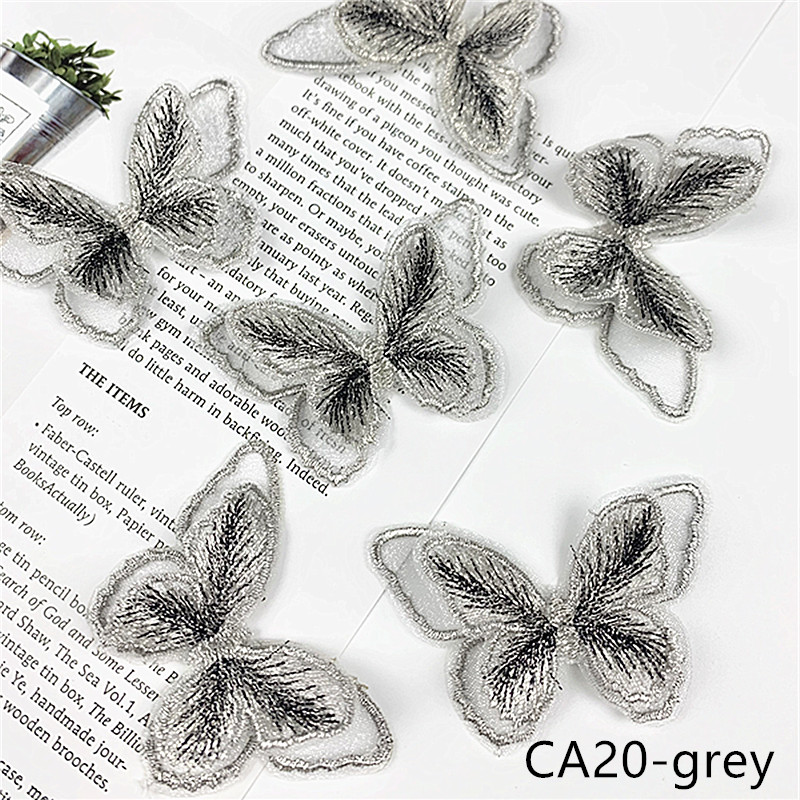 zsbszc new fashion 10PCS 6X4cm butterfly Embroidered Applique Flower patch sew on cloth wedding gown clothing accescies CA20