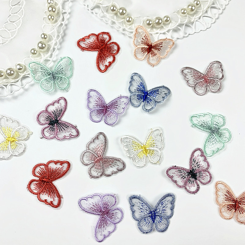 zsbszc new fashion 10PCS 3X4cm butterfly Embroidered Applique Flower patch sew on cloth wedding gown clothing accescies CA14