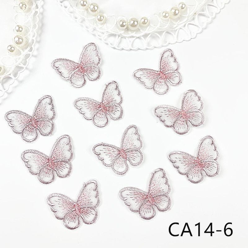 zsbszc new fashion 10PCS 3X4cm butterfly Embroidered Applique Flower patch sew on cloth wedding gown clothing accescies CA14