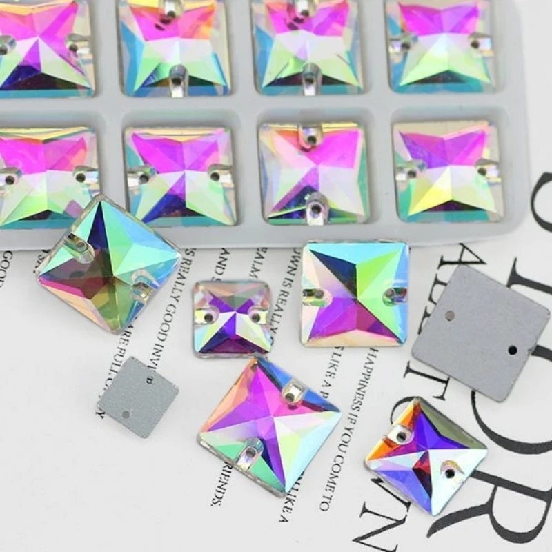 zsbszc dmc sew rhinestones square diamonds white ab crystal rhinestone jewelry flat back rhinestones dress ZZ124