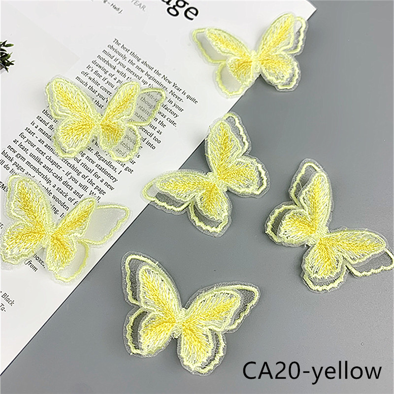 zsbszc new fashion 10PCS 6X4cm butterfly Embroidered Applique Flower patch sew on cloth wedding gown clothing accescies CA20