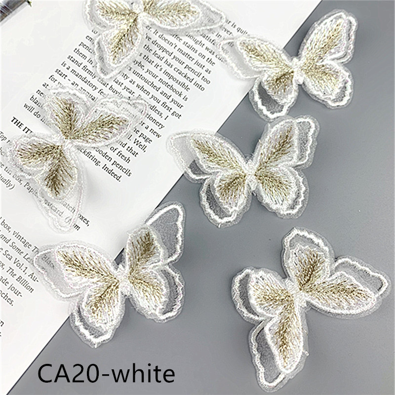 zsbszc new fashion 10PCS 6X4cm butterfly Embroidered Applique Flower patch sew on cloth wedding gown clothing accescies CA20