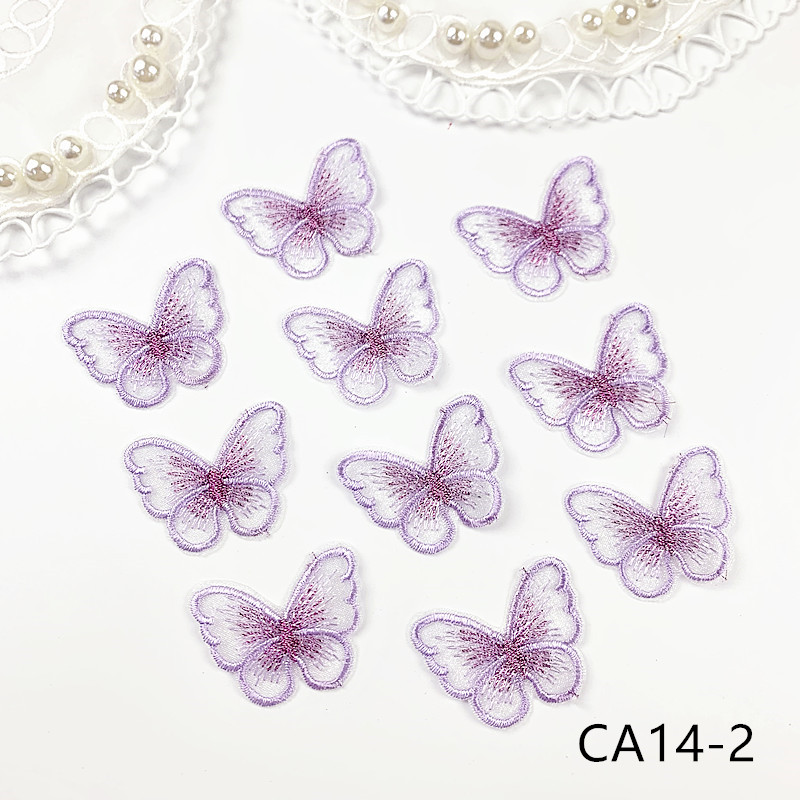 zsbszc new fashion 10PCS 3X4cm butterfly Embroidered Applique Flower patch sew on cloth wedding gown clothing accescies CA14