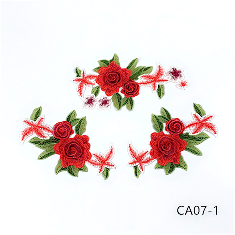 zsbszc new popular 1set 21X12cm 19x11cm Embroidered Applique Flower patch sew on cloth wedding gown clothing accescies CA07