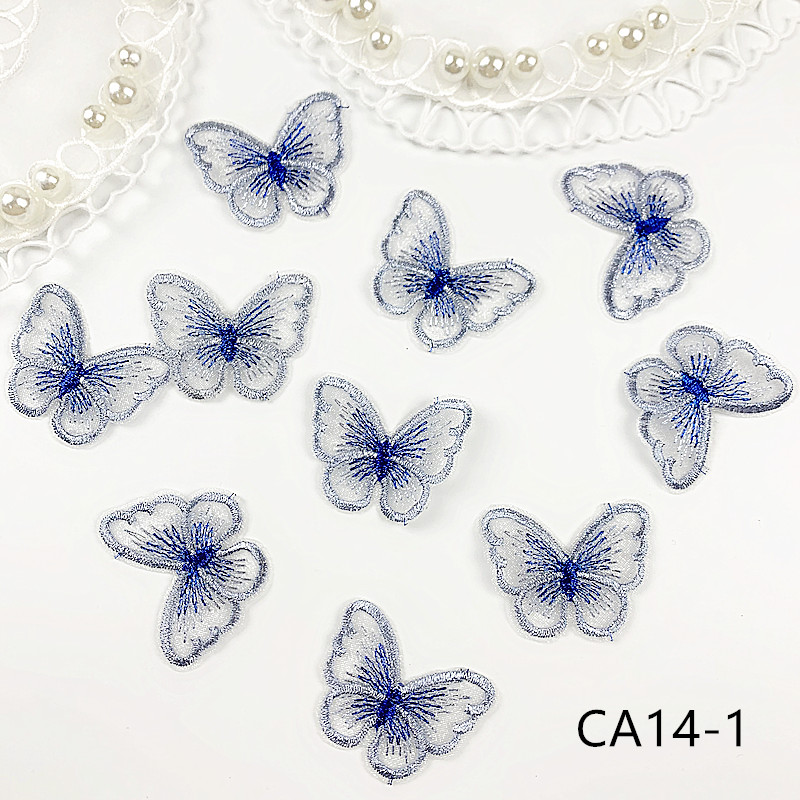 zsbszc new fashion 10PCS 3X4cm butterfly Embroidered Applique Flower patch sew on cloth wedding gown clothing accescies CA14