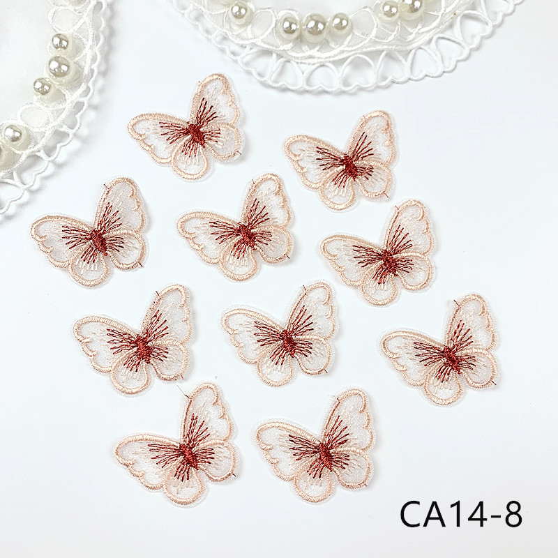 zsbszc new fashion 10PCS 3X4cm butterfly Embroidered Applique Flower patch sew on cloth wedding gown clothing accescies CA14