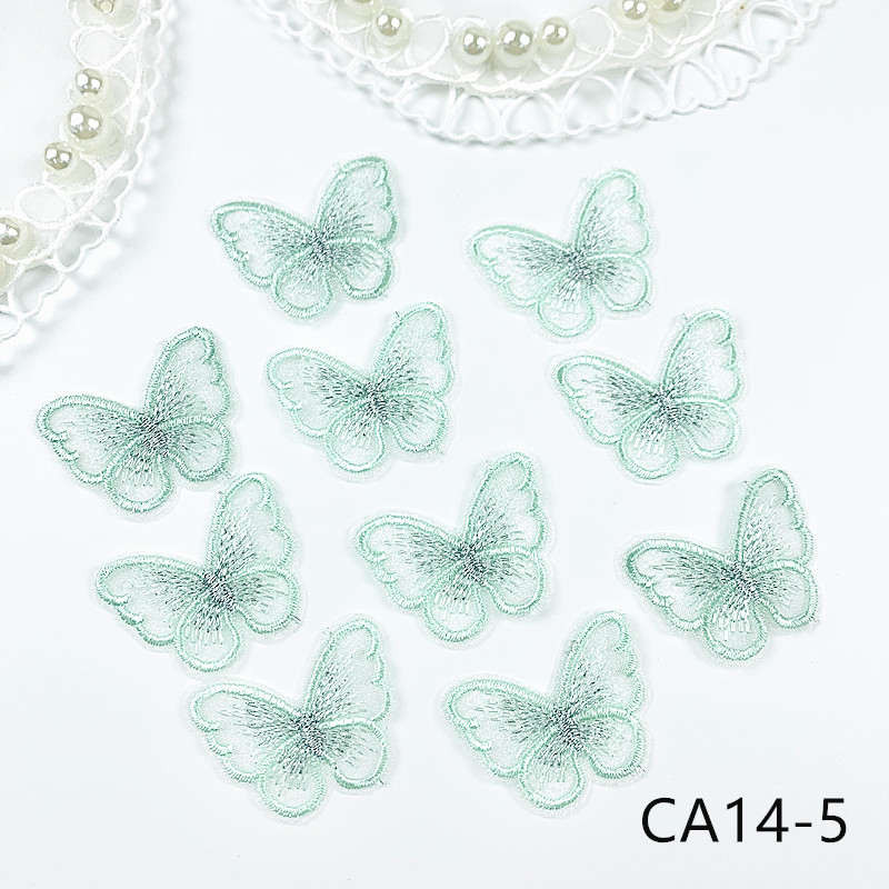 zsbszc new fashion 10PCS 3X4cm butterfly Embroidered Applique Flower patch sew on cloth wedding gown clothing accescies CA14