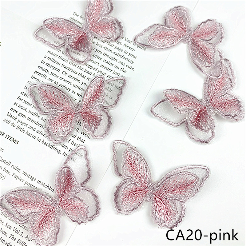 zsbszc new fashion 10PCS 6X4cm butterfly Embroidered Applique Flower patch sew on cloth wedding gown clothing accescies CA20