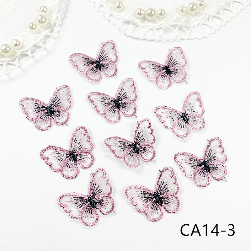 zsbszc new fashion 10PCS 3X4cm butterfly Embroidered Applique Flower patch sew on cloth wedding gown clothing accescies CA14