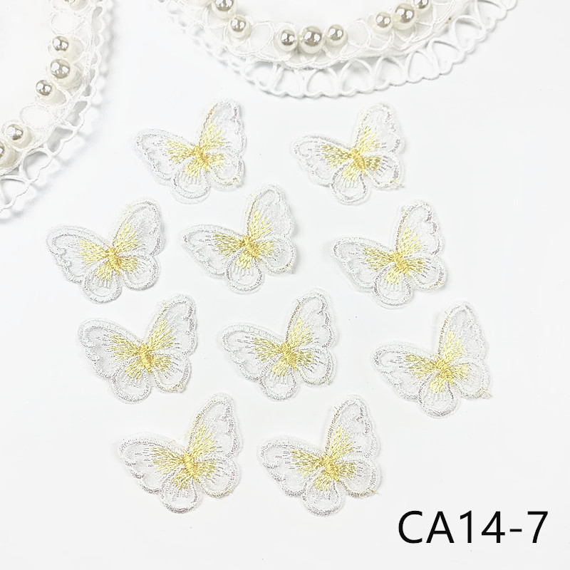 zsbszc new fashion 10PCS 3X4cm butterfly Embroidered Applique Flower patch sew on cloth wedding gown clothing accescies CA14