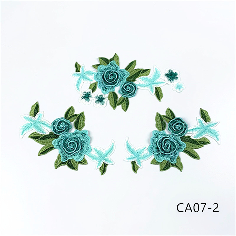 zsbszc new popular 1set 21X12cm 19x11cm Embroidered Applique Flower patch sew on cloth wedding gown clothing accescies CA07