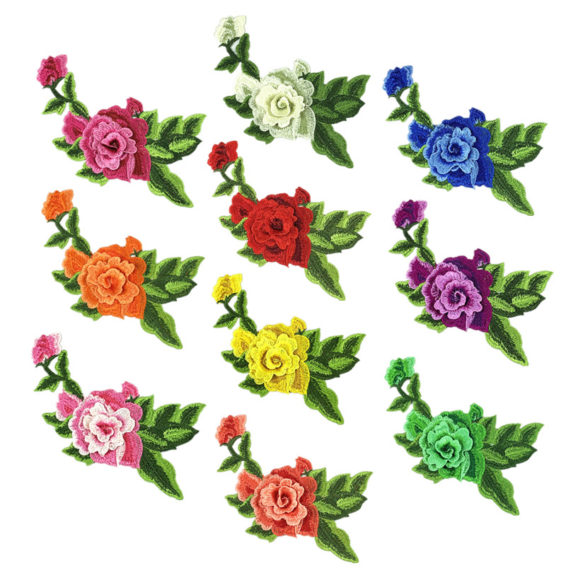 zsbszc new fashion 1pcs 22X12cm Embroidered Applique Flower patch sew on cloth wedding gown clothing accescies CA02