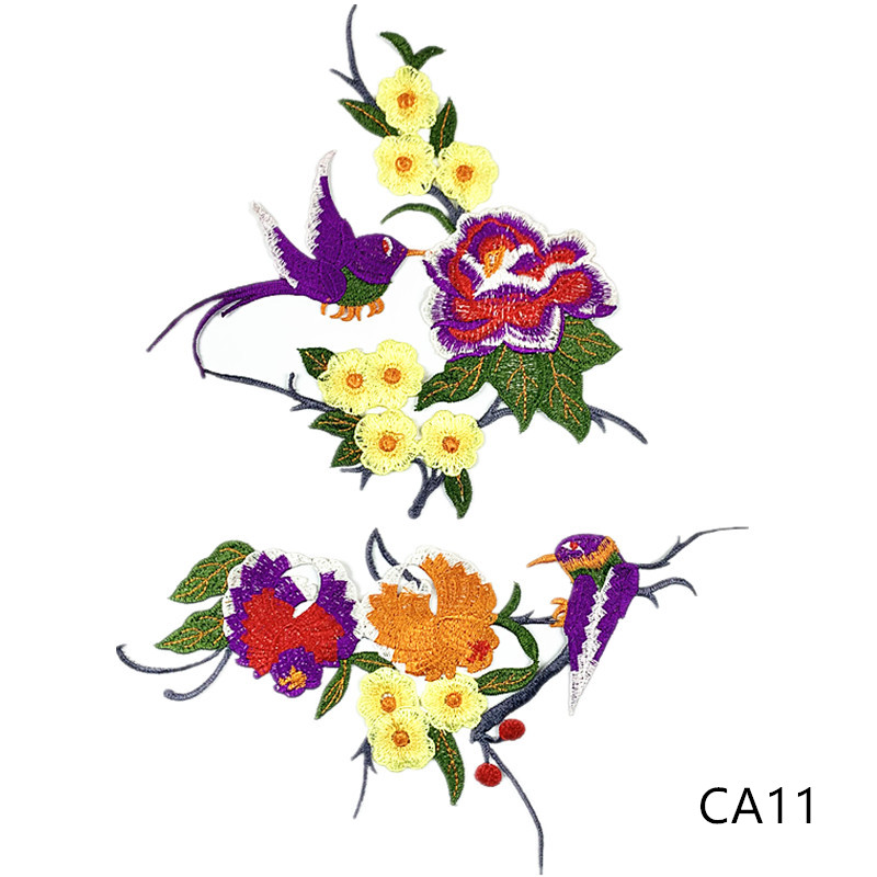 zsbszc new fashion 1set 24X21cm 26X15cm Embroidered Applique Flower patch sew on cloth wedding gown clothing accescies CA11
