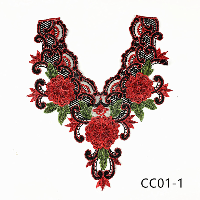 CHICKNIT fashion 33x28cm Embroidered venise lace collar red diy New Dance Skirt Dressing Party Clothing Accessories CC01