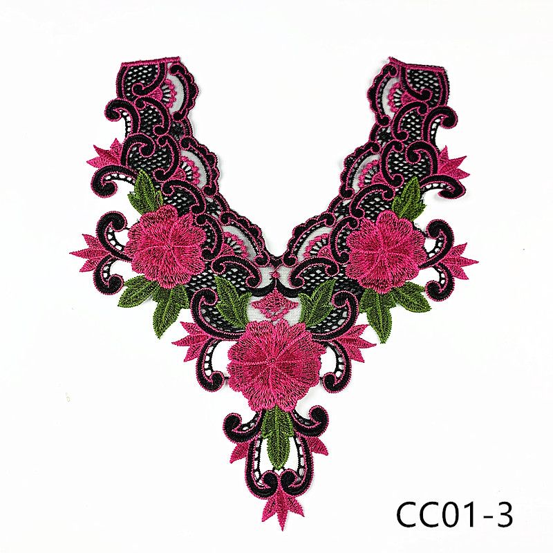 CHICKNIT fashion 33x28cm Embroidered venise lace collar red diy New Dance Skirt Dressing Party Clothing Accessories CC01