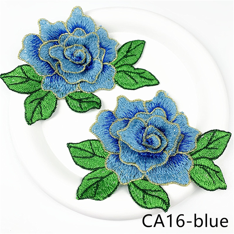 CHICKNIT fashion 7x10cm Embroidered 3D lace flower yellow red diy New Dance Skirt Dressing Party Clothing Accessories CA16