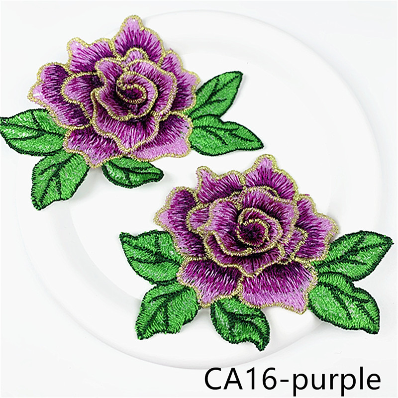 CHICKNIT fashion 7x10cm Embroidered 3D lace flower yellow red diy New Dance Skirt Dressing Party Clothing Accessories CA16