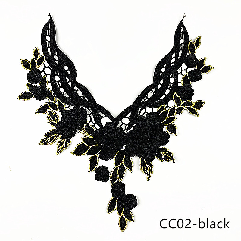 CHICKNIT   1PCS   fashion 33x29cm 3D Embroidered venise lace collar red green diy Dance Skirt Dressing Party Clothing Accessories CC02