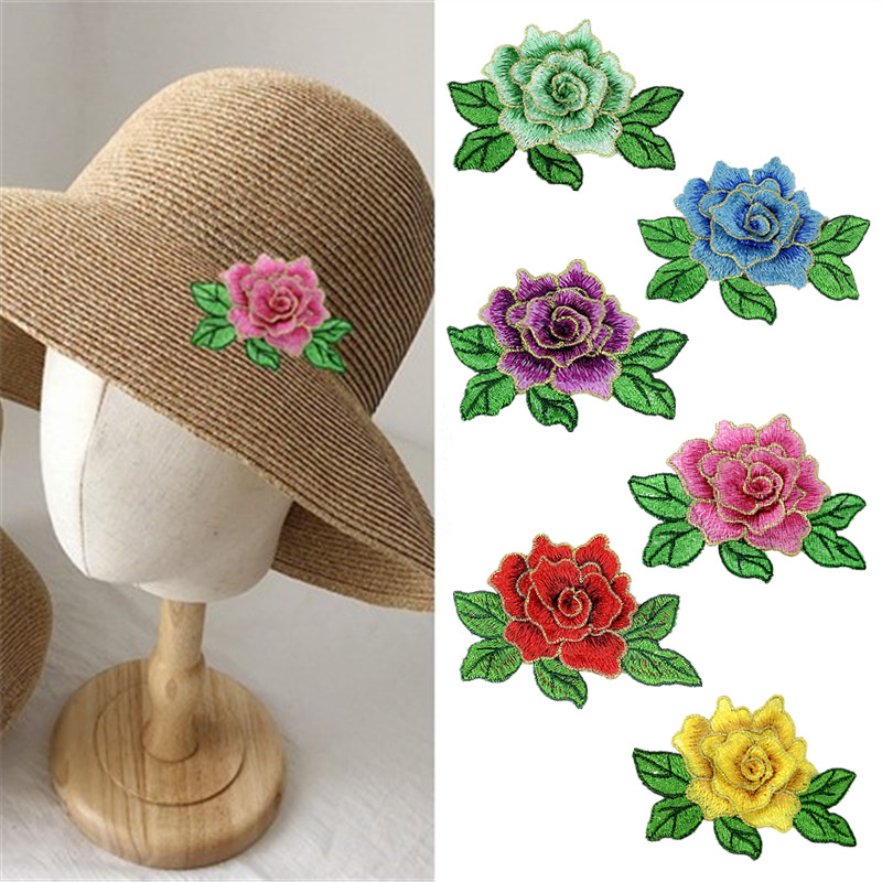 CHICKNIT fashion 7x10cm Embroidered 3D lace flower yellow red diy New Dance Skirt Dressing Party Clothing Accessories CA16