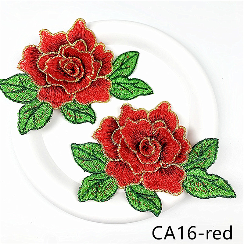 CHICKNIT fashion 7x10cm Embroidered 3D lace flower yellow red diy New Dance Skirt Dressing Party Clothing Accessories CA16