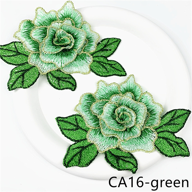 CHICKNIT fashion 7x10cm Embroidered 3D lace flower yellow red diy New Dance Skirt Dressing Party Clothing Accessories CA16