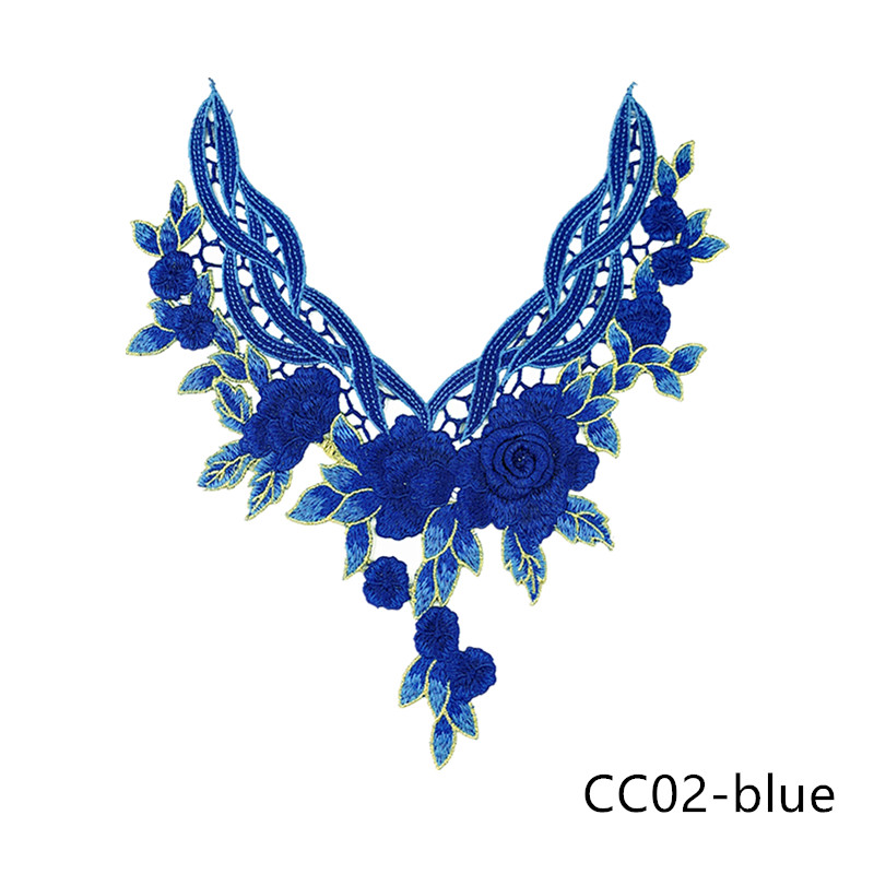 CHICKNIT   1PCS   fashion 33x29cm 3D Embroidered venise lace collar red green diy Dance Skirt Dressing Party Clothing Accessories CC02