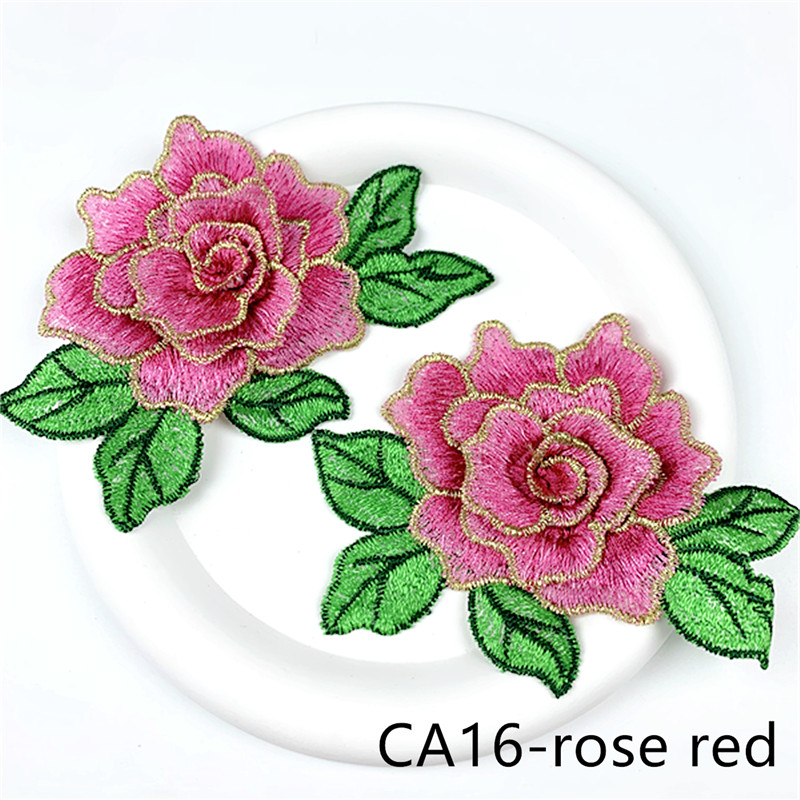 CHICKNIT fashion 7x10cm Embroidered 3D lace flower yellow red diy New Dance Skirt Dressing Party Clothing Accessories CA16