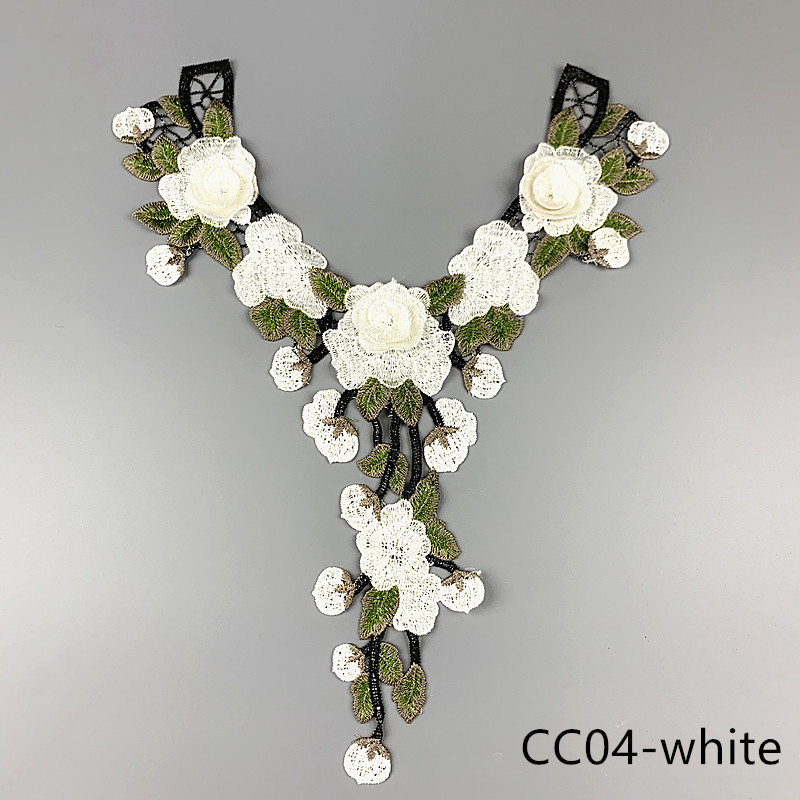 CHICKNIT fashion 40x29cm Embroidered venise lace collar red diy New Dance Skirt Dressing Party Clothing Accessories CC04