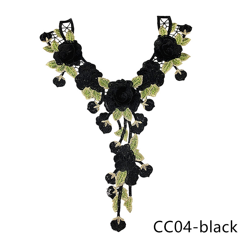 CHICKNIT fashion 40x29cm Embroidered venise lace collar red diy New Dance Skirt Dressing Party Clothing Accessories CC04