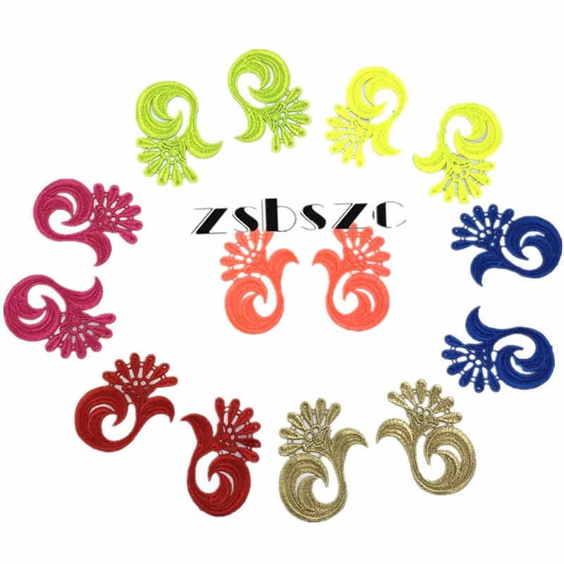 zsbszc 5 pairs gold 7colors 6*8cm small lace Applique patch Tango Latin dance ballet costumes Dress Decor Sewing Crafts CDJ09