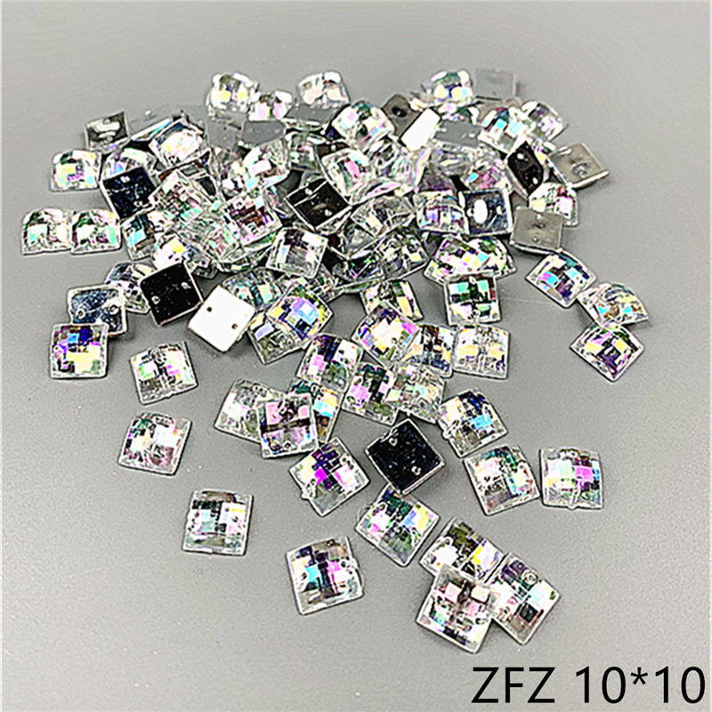 zsbszc sew Acrylic rhinestones square waterdrop diamonds white ab crystal rhinestone jewelry flat back rhinestones dress T-ABZ