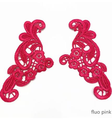 zsbszc 5 pairs fluorescent colors lace Applique patch Plum Tango Latin dance ballet costumes Dress Decor Sewing Crafts CDJ08