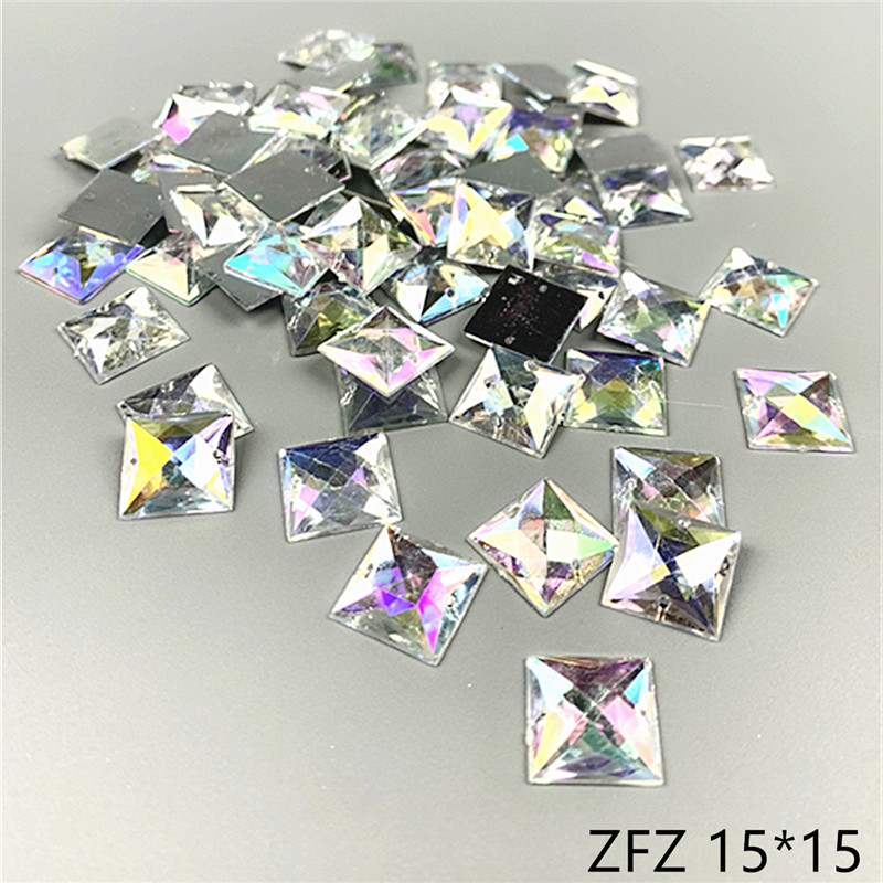 zsbszc sew Acrylic rhinestones square waterdrop diamonds white ab crystal rhinestone jewelry flat back rhinestones dress T-ABZ