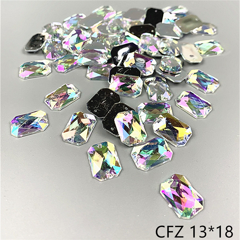 zsbszc sew Acrylic rhinestones square waterdrop diamonds white ab crystal rhinestone jewelry flat back rhinestones dress T-ABZ