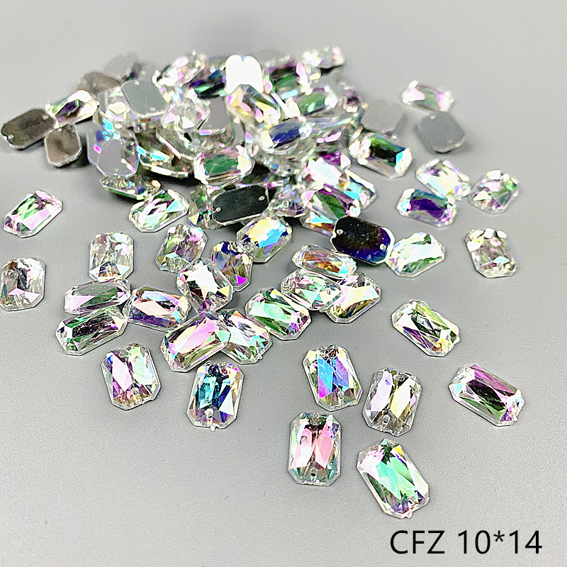 zsbszc sew Acrylic rhinestones square waterdrop diamonds white ab crystal rhinestone jewelry flat back rhinestones dress T-ABZ